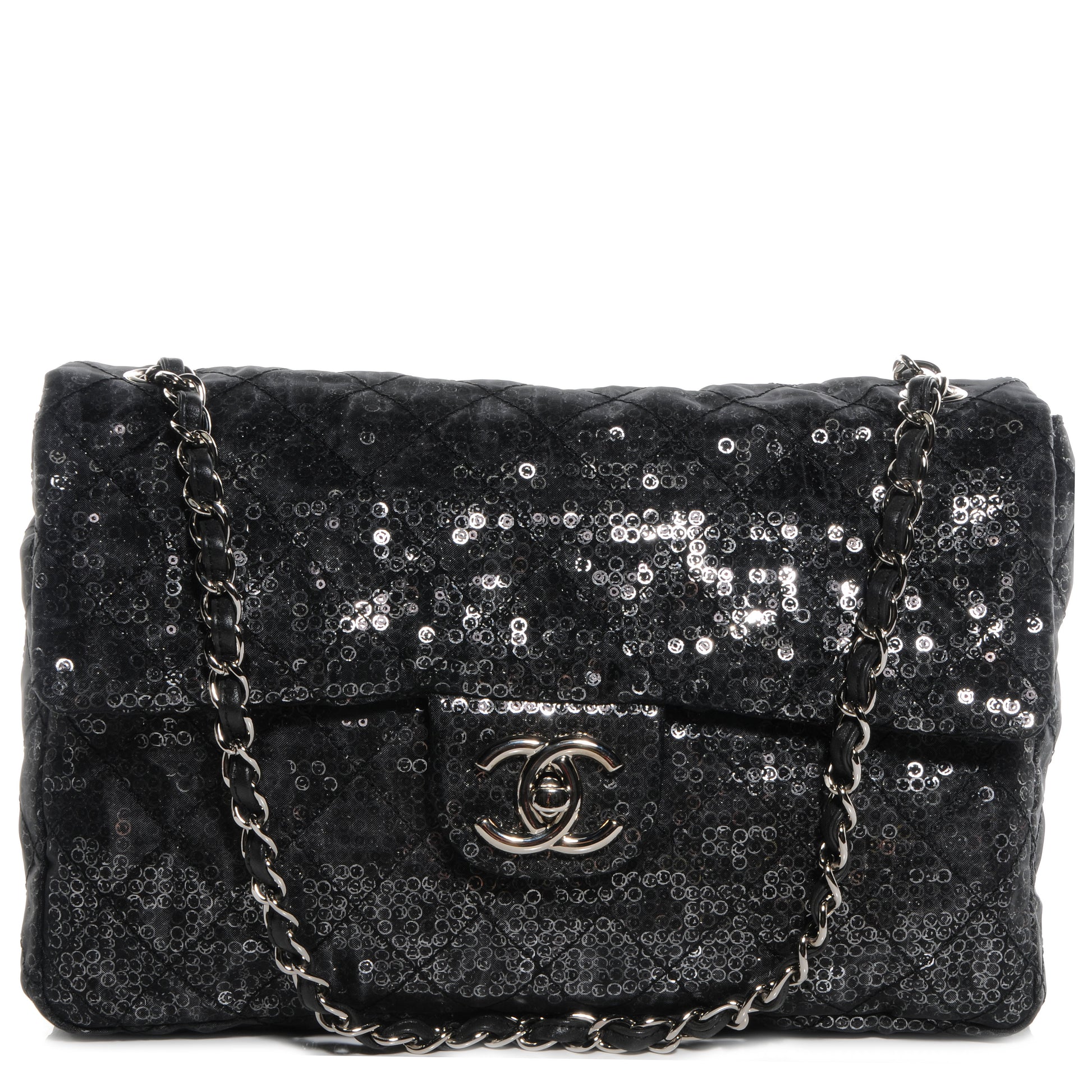 Chanel Hidden Sequin Maxi Flap Black 1 of 8