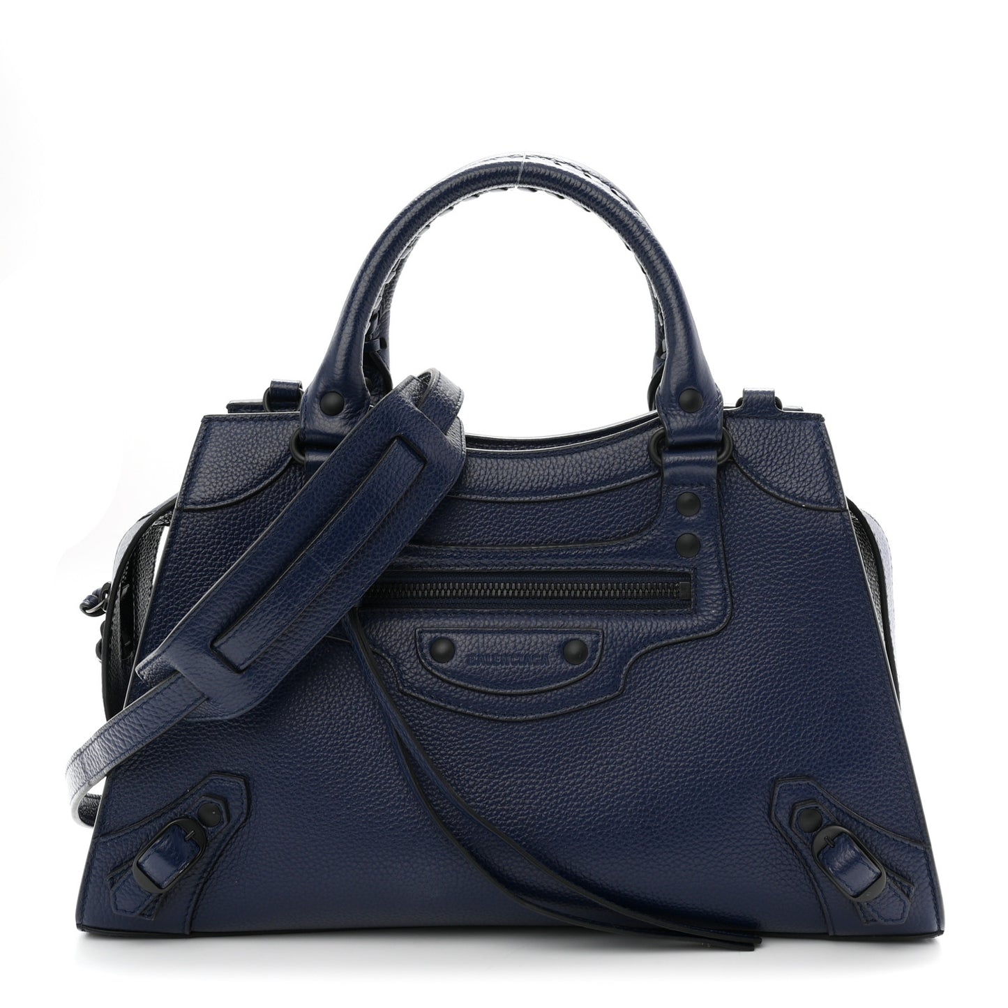 Grained Calfskin Neo Classic Black Hardware S City Navy