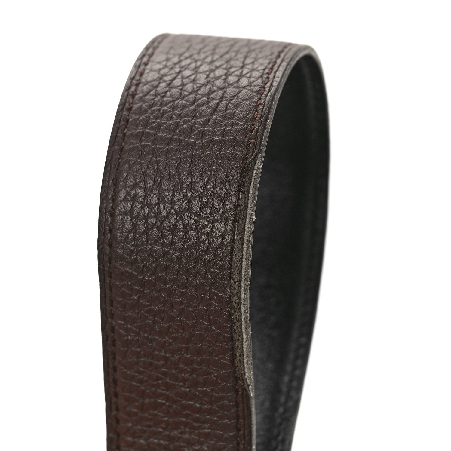 Hermes Box Togo 32mm Au Carre H Belt 90 36 Black Chocolate 6 of 7