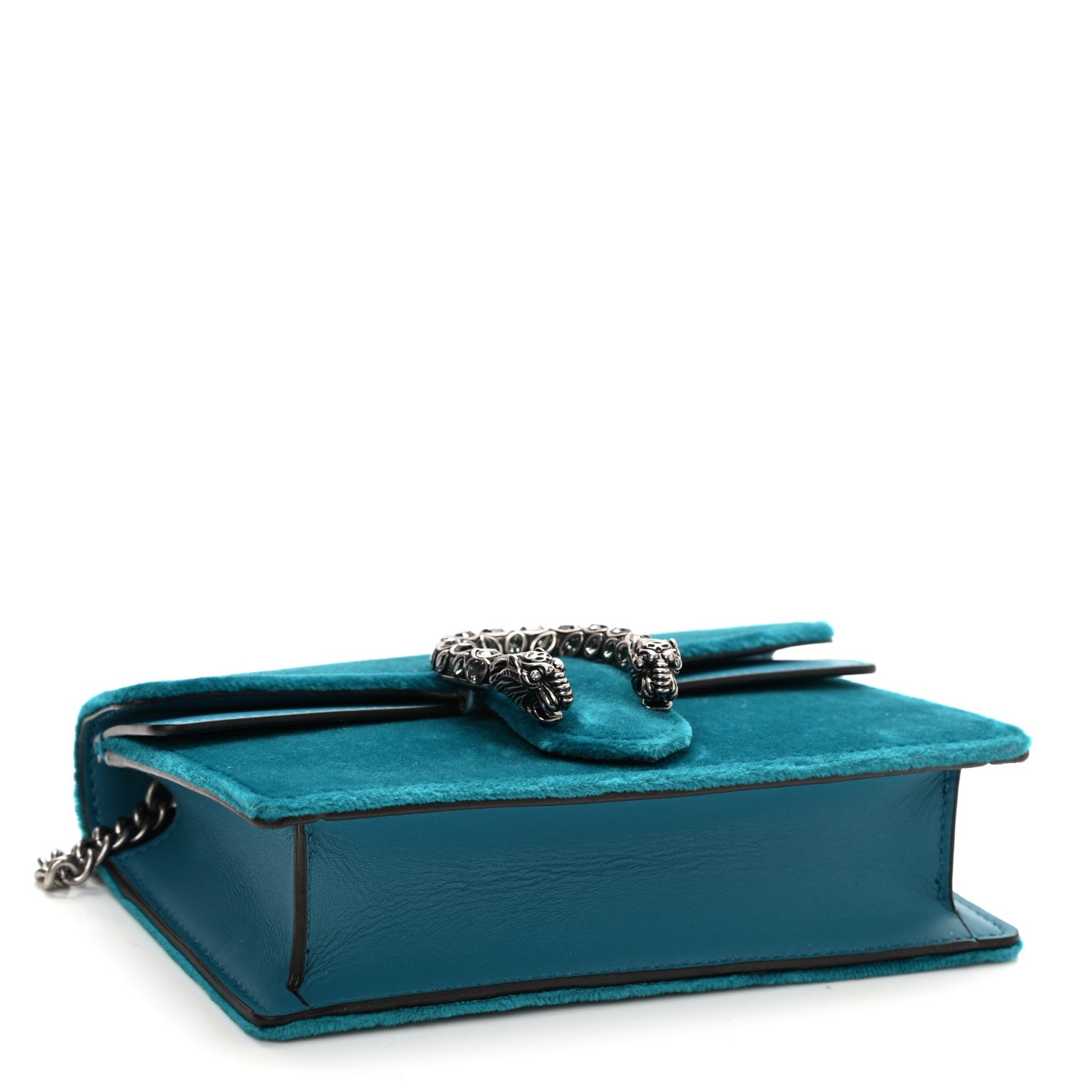 Gucci Velvet Super Mini Dionysus Shoulder Bag Pavone Cyan 4 of 7