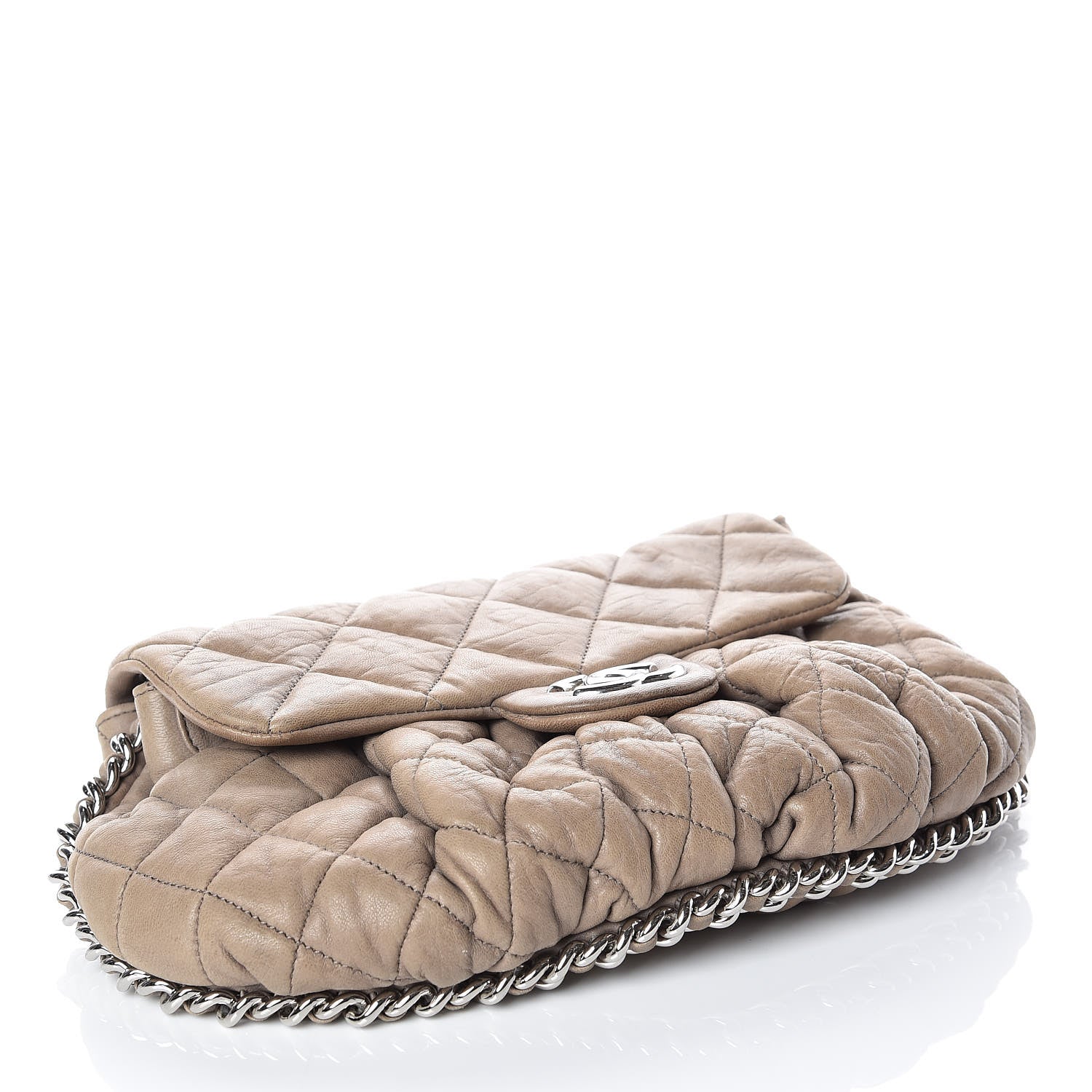 Chanel Washed Lambskin Quilted Medium Chain Around Messenger Taupe 4 of 24