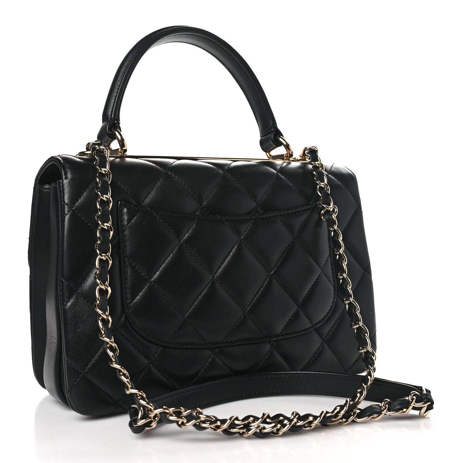 Chanel Lambskin Quilted Small Trendy CC Dual Handle Flap Bag Black 3 of 10