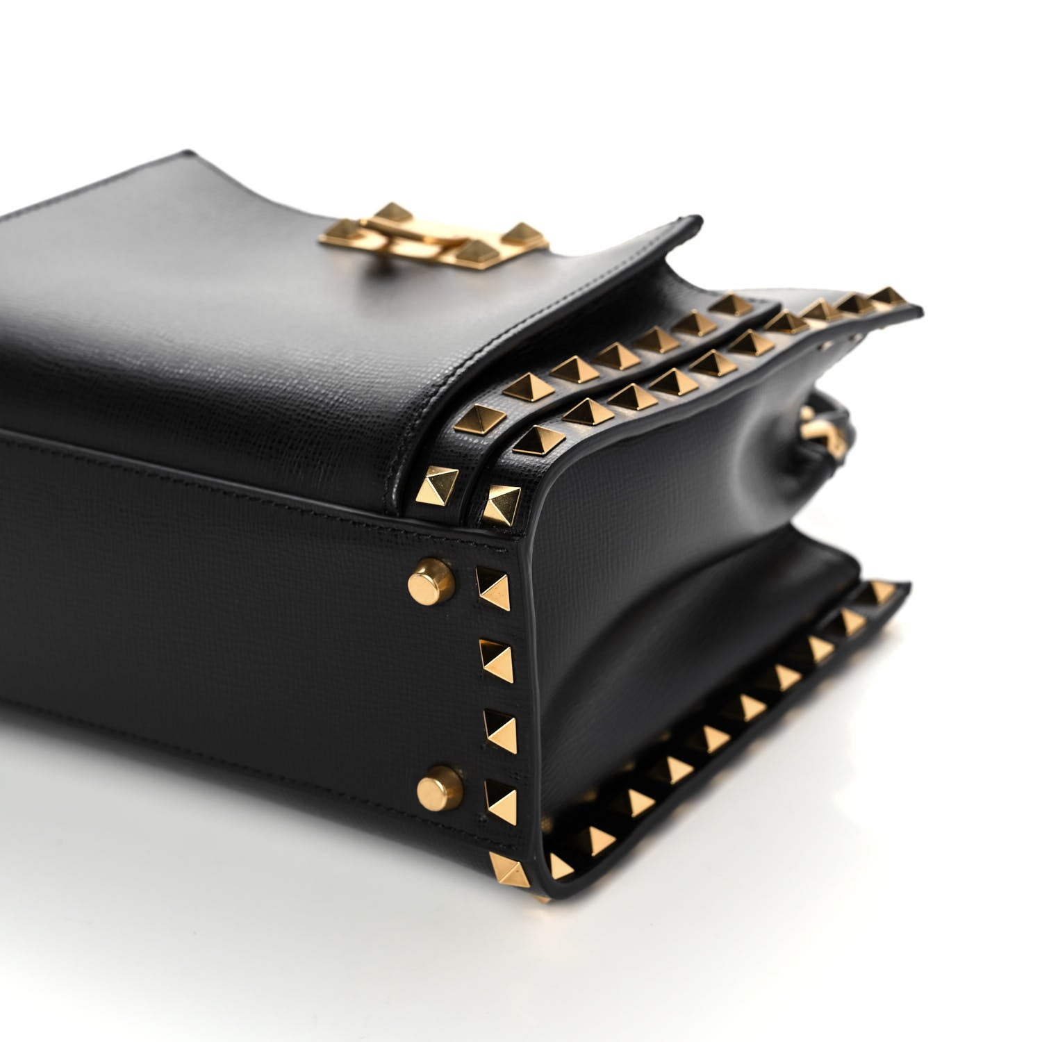 Valentino Garavani Vitello Small Rockstud Alcove Top-Handle Bag Black 10 of 12