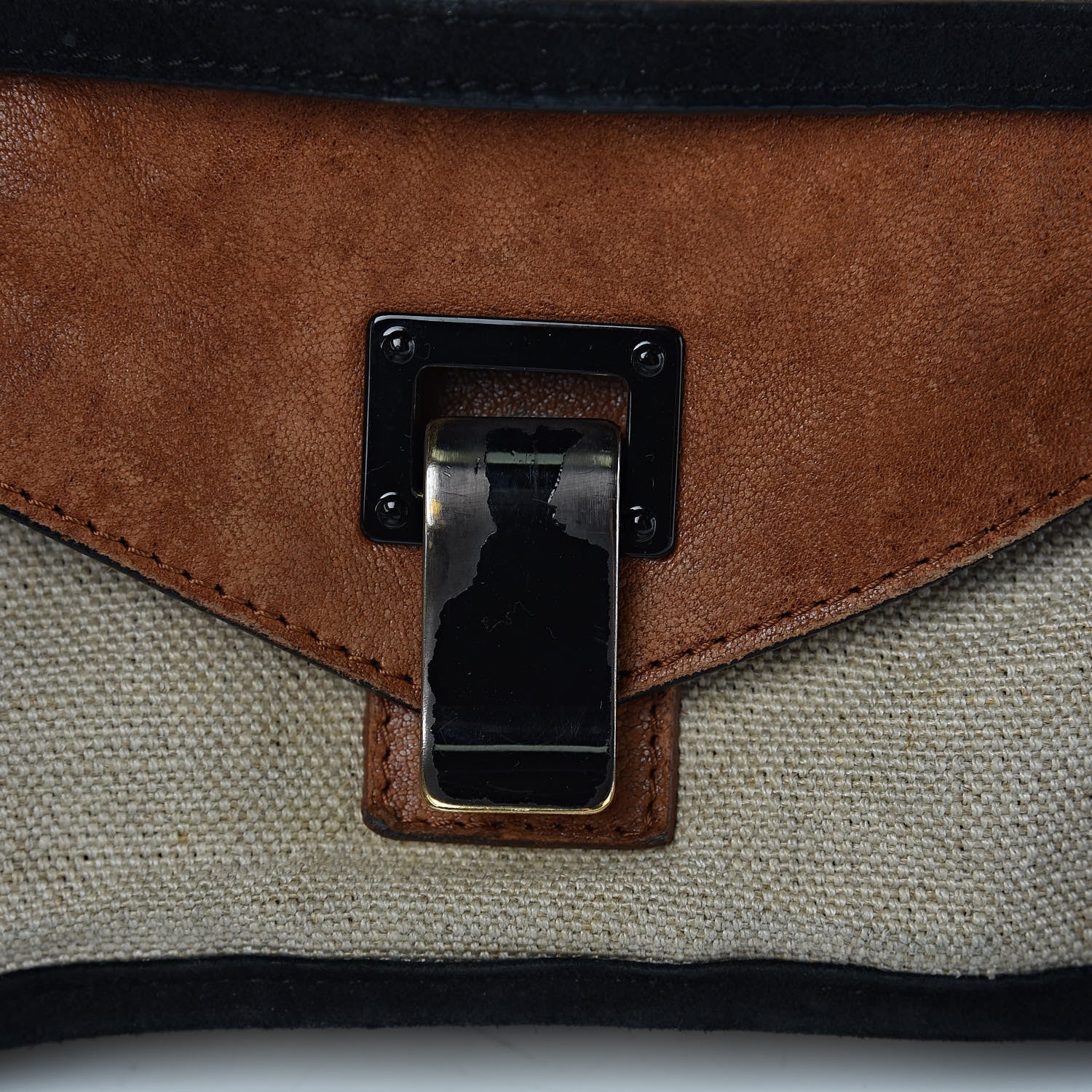 Proenza Schouler Linen Suede Lambskin Medium PS1 Satchel Beige Brown 8 of 17