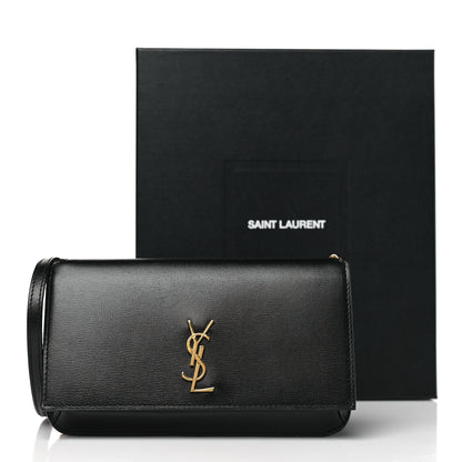 Saint Laurent Grained Calfskin Monogram Phone Holder Crossbody Black 10 of 10