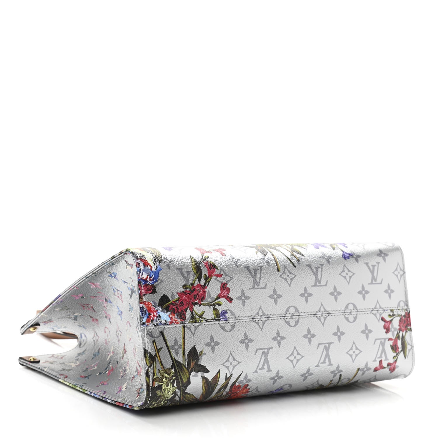 Louis Vuitton Metallic Monogram LV Garden OnTheGo MM Silver 4 of 9