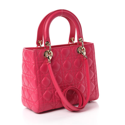 Christian Dior Lambskin Cannage Medium Lady Dior Pink 3 of 11