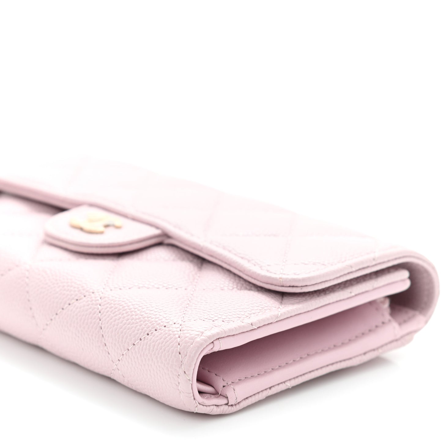Caviar Quilted Medium Flap Wallet Pink