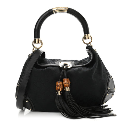 Gucci Calfskin Medium Indy Top Handle Hobo Black 1 of 10