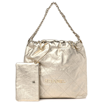 Chanel Metallic Calfskin Quilted Chanel 22 Golden 1 of 10