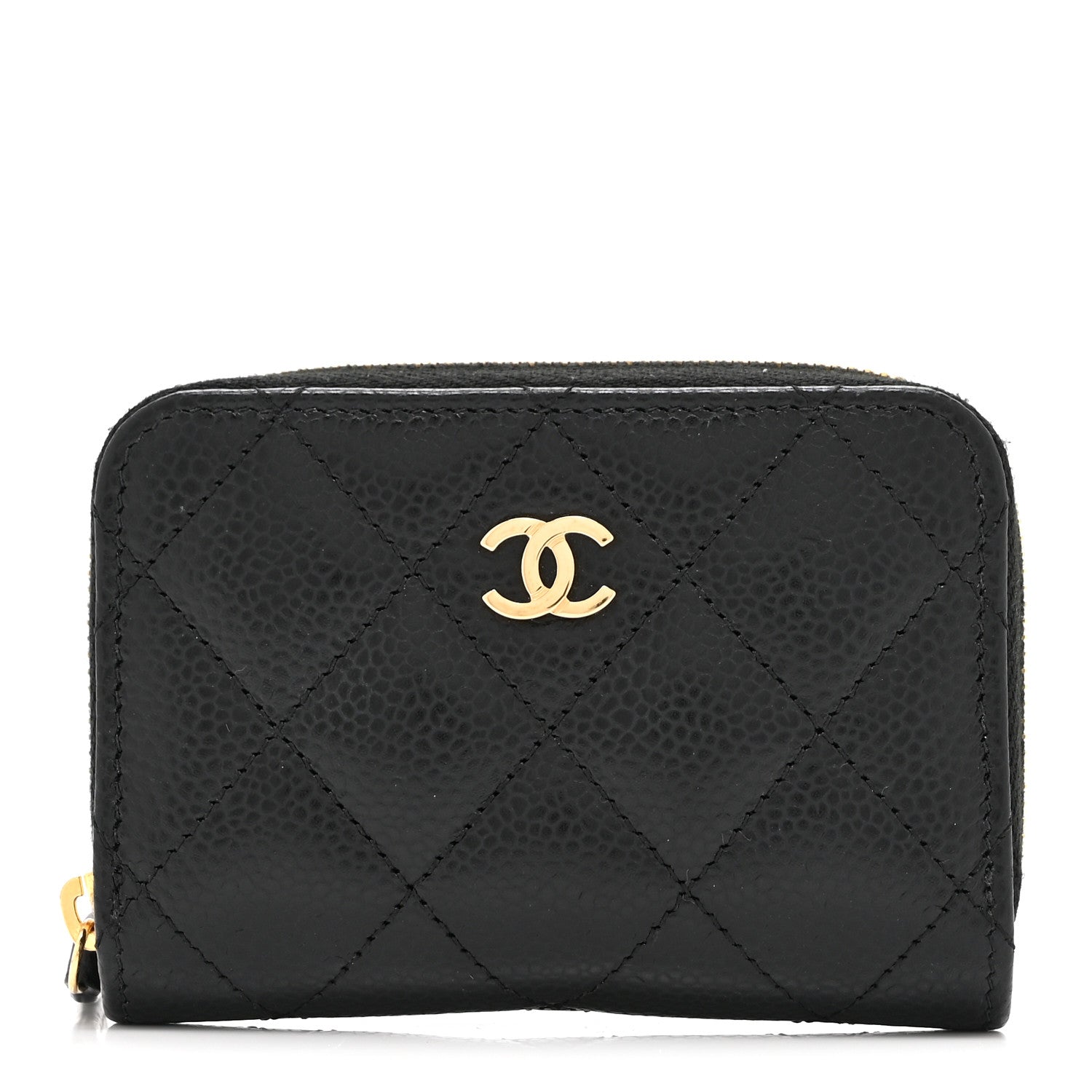 Chanel Caviar Quilted Zip Coin Purse Black 1 of 10