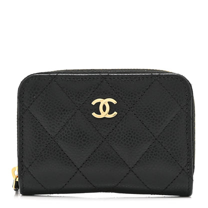 Chanel Caviar Quilted Zip Coin Purse Black 1 of 10