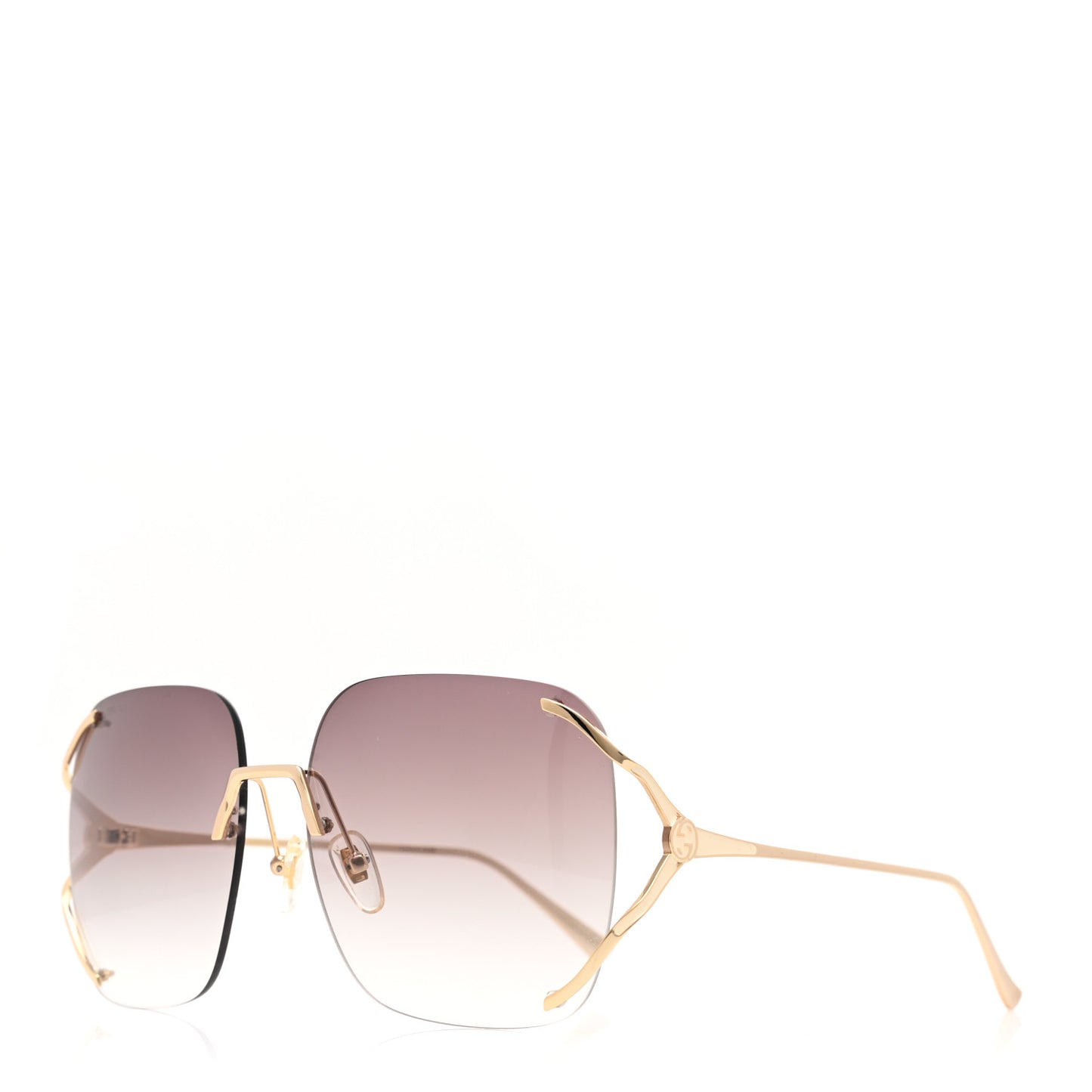 Metal Oversized Sunglasses GG0646S Gold Brown
