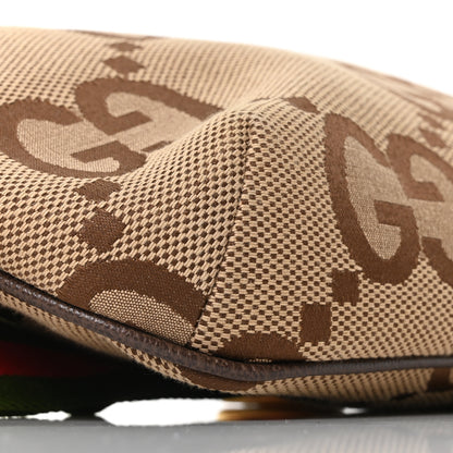 Gucci Monogram Jumbo GG Textured Dollar Calfskin Web Belt Bag Camel Ebony New Acero Camel Ebony New Acero 9 of 10