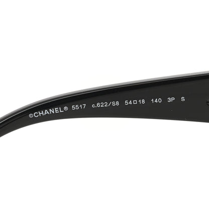 Chanel Acetate Enamel Heart Butterfly Sunglasses 5517 Black 6 of 8