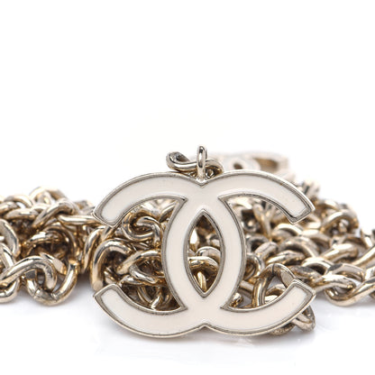 Chanel Enamel CC Chain Belt White Gold 3 of 5