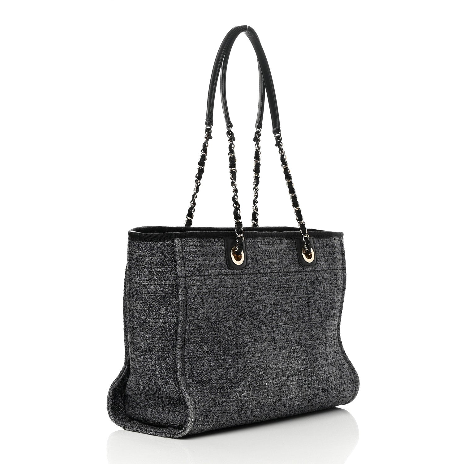 Chanel Lurex Boucle Small Deauville Tote Black 3 of 17