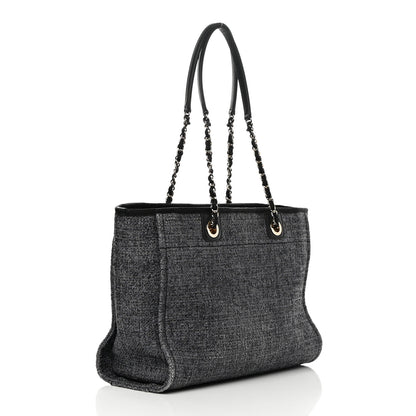 Chanel Lurex Boucle Small Deauville Tote Black 3 of 17