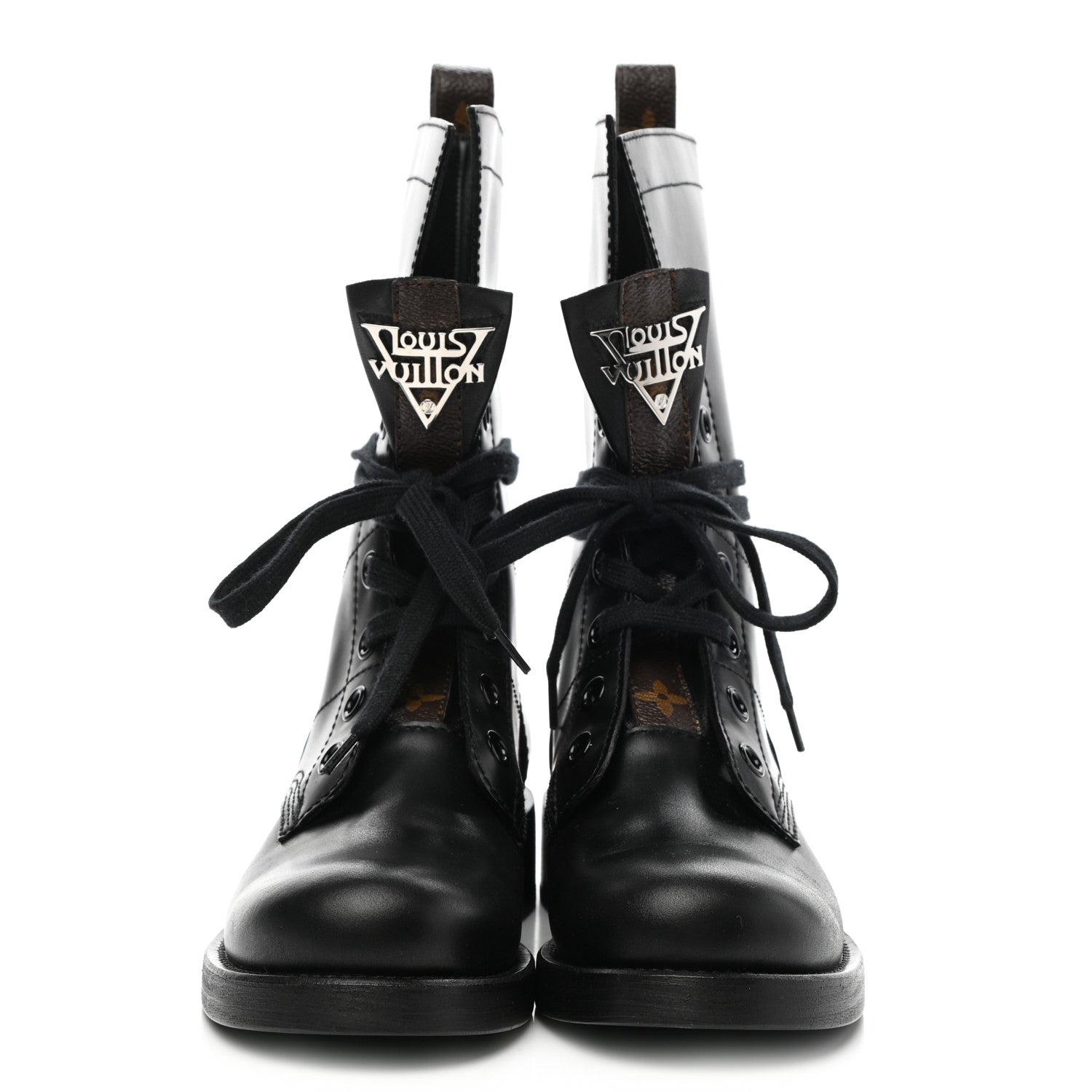 Louis Vuitton Calfskin Monogram Metropolis Flat Ranger Boots 36 Black 2 of 7