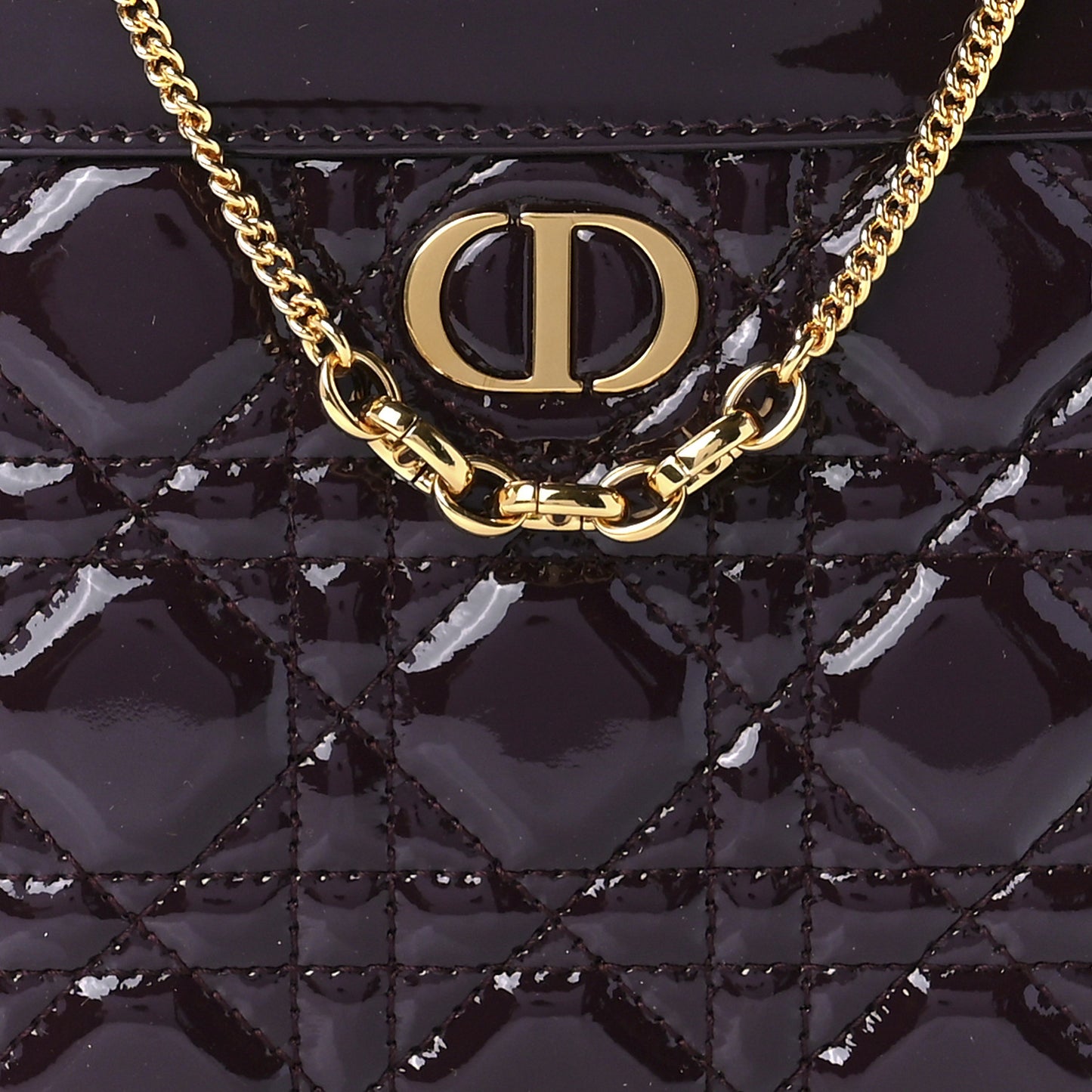 Patent Cannage Caro Zipped Pouch With Chain Amaranth