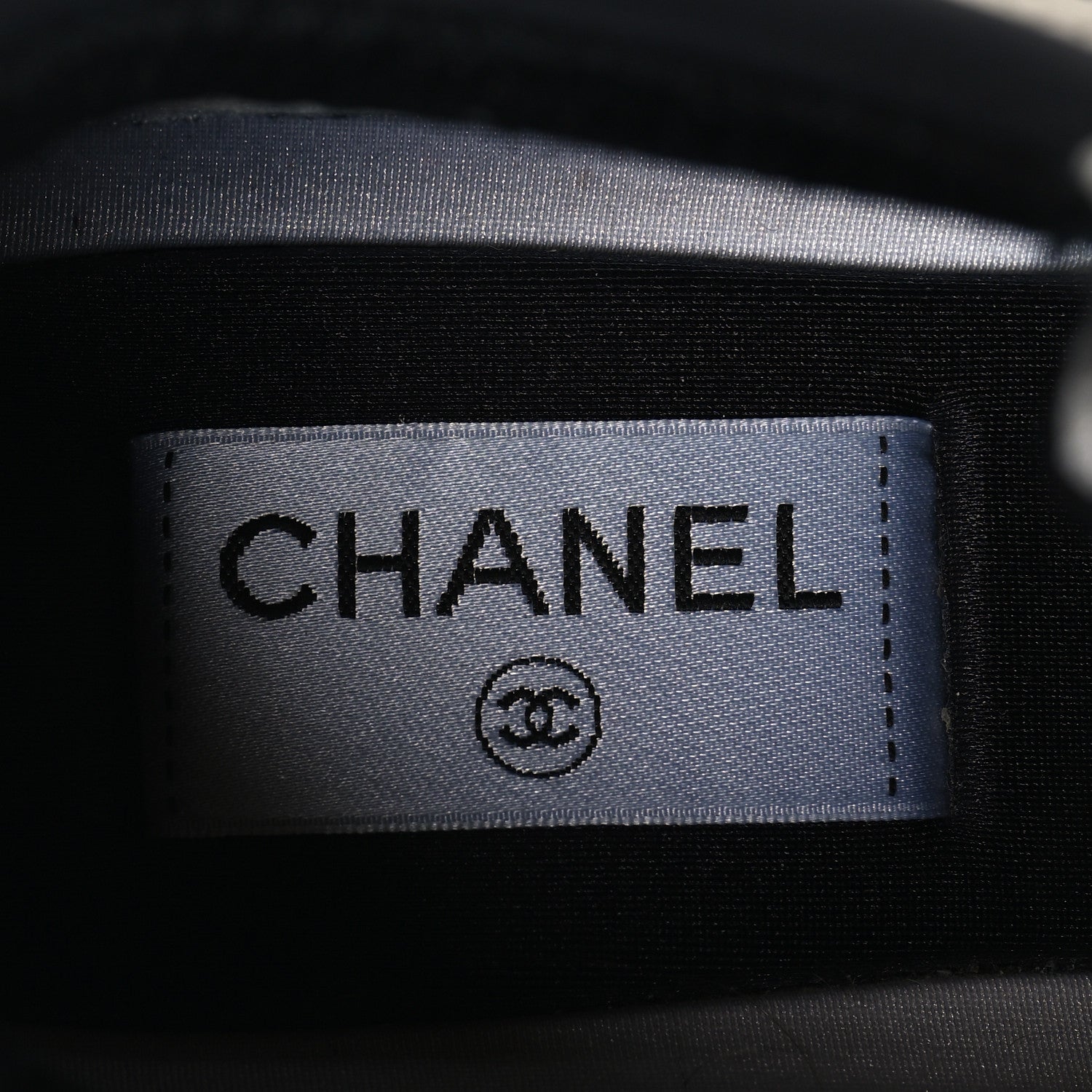 Chanel Mesh Suede Calfskin Grained Calfskin Womens CC Sneakers 37.5 White Black 8 of 8