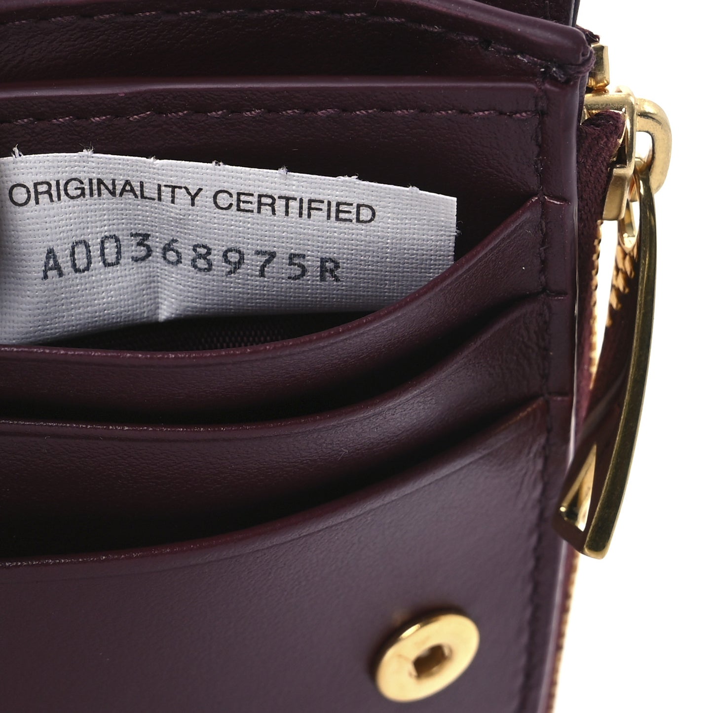 Nappa Intrecciato Small Bi-Fold Zip Wallet Barolo