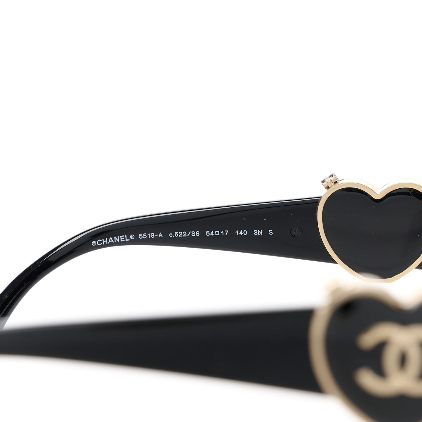 Acetate Enamel Heart Square Sunglasses 5518 Black