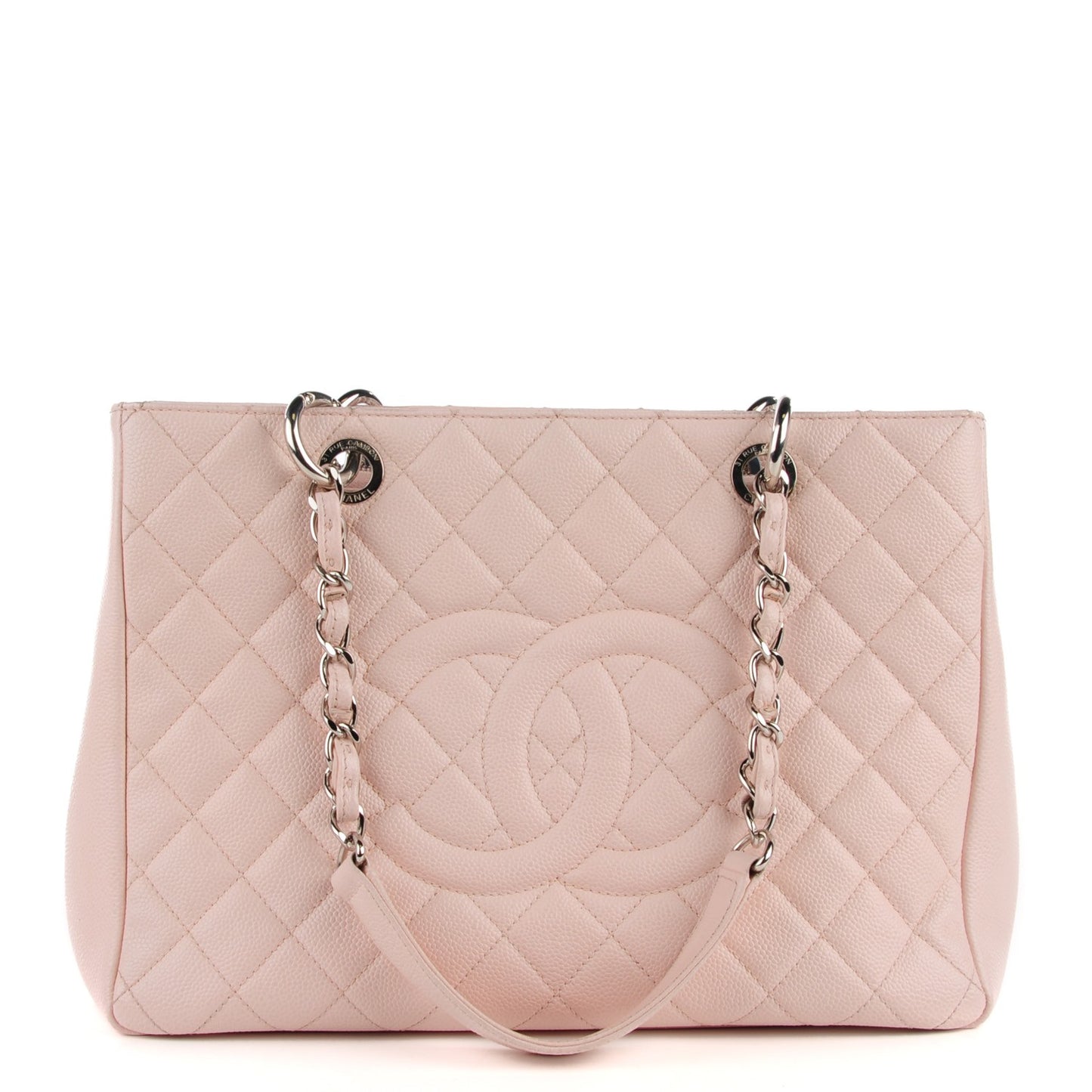 Caviar Quilted Grand Shopping Tote GST Light Pink