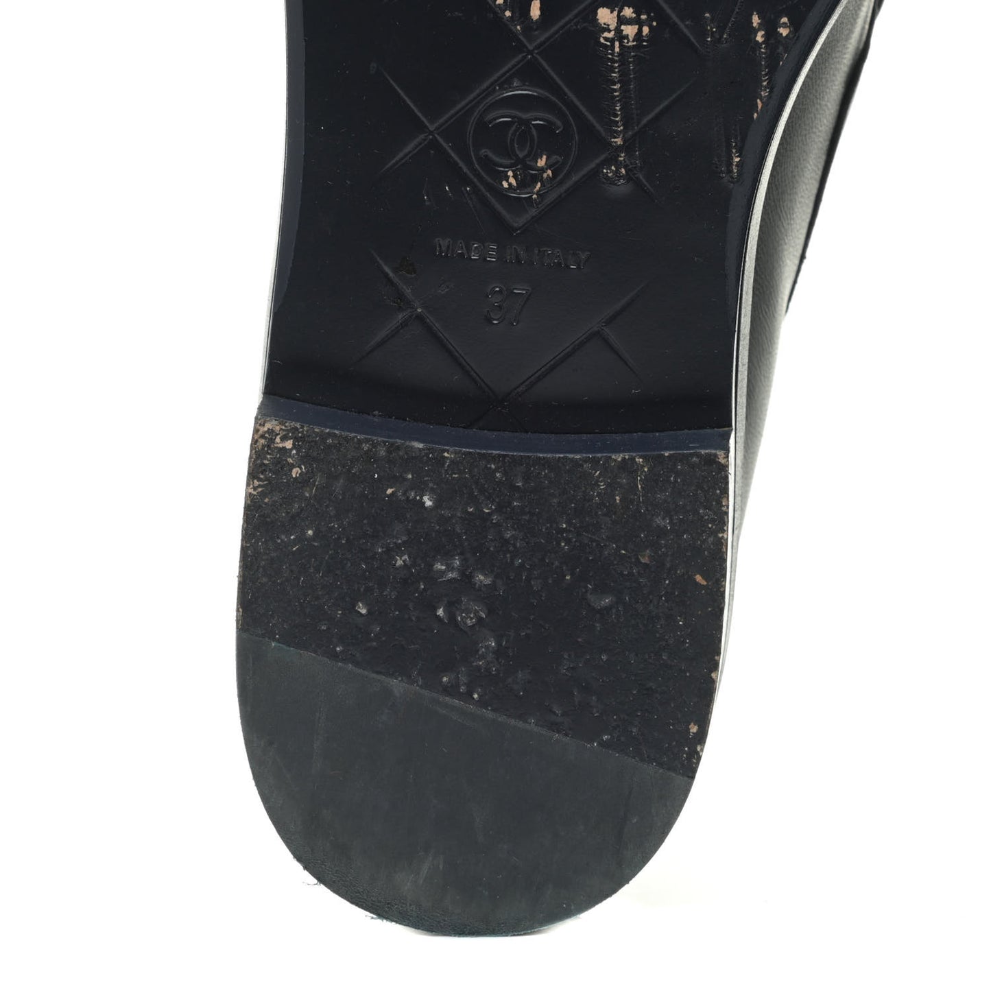 Lambskin Quilted CC Turnlock Loafers 37 Navy