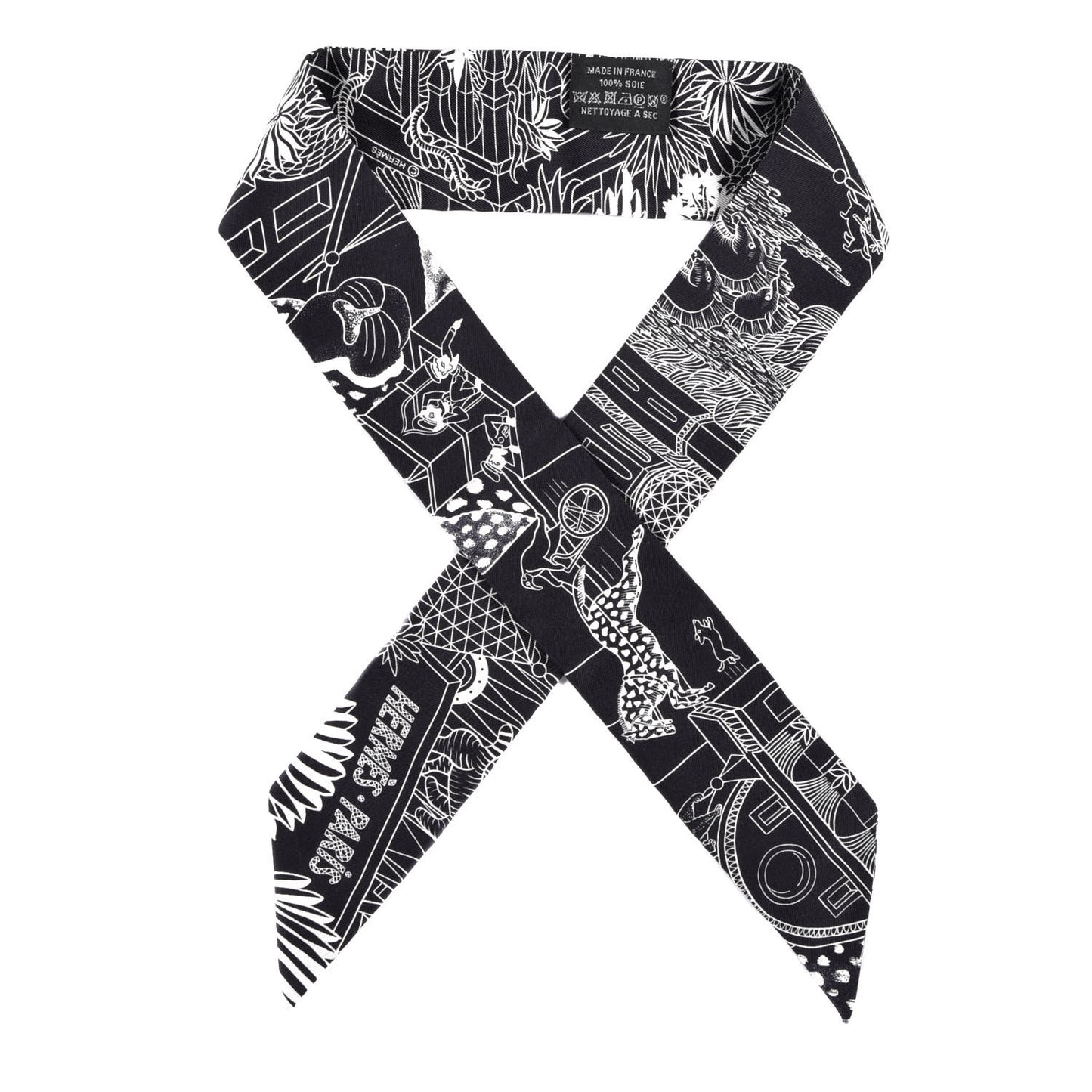 Silk Animapolis Twilly Black White