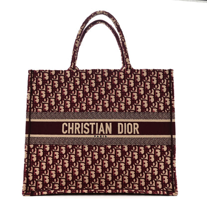Christian Dior Oblique Large Book Tote Burgundy Multicolor 1 of 12