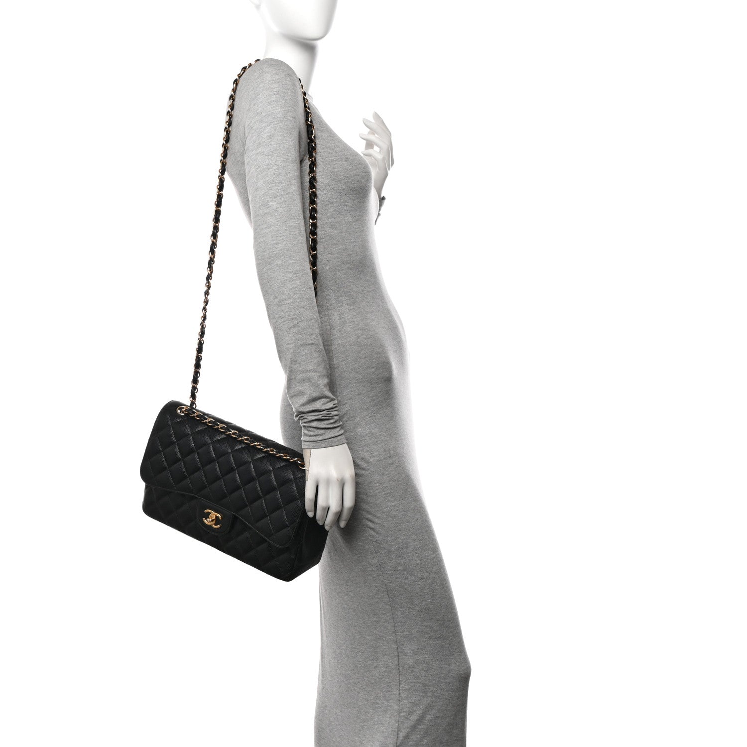 Chanel Caviar Quilted Jumbo Double Flap Black 2 of 14