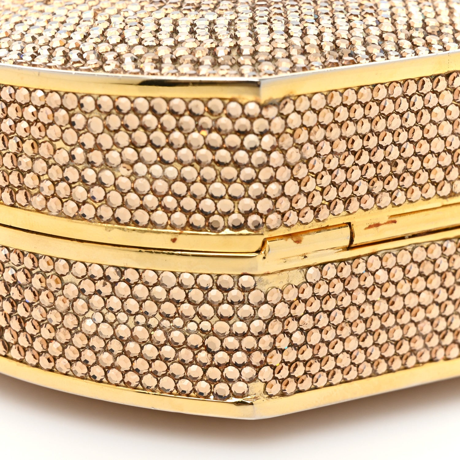 Judith Leiber Swarovski Crystal Minaudiere Clutch Gold 8 of 11