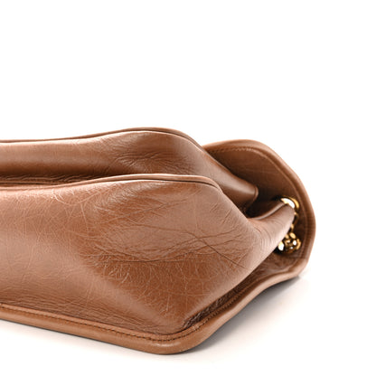 Saint Laurent Crinkled Calfskin Matelasse Monogram Medium Niki Chain Satchel Caramel 9 of 10