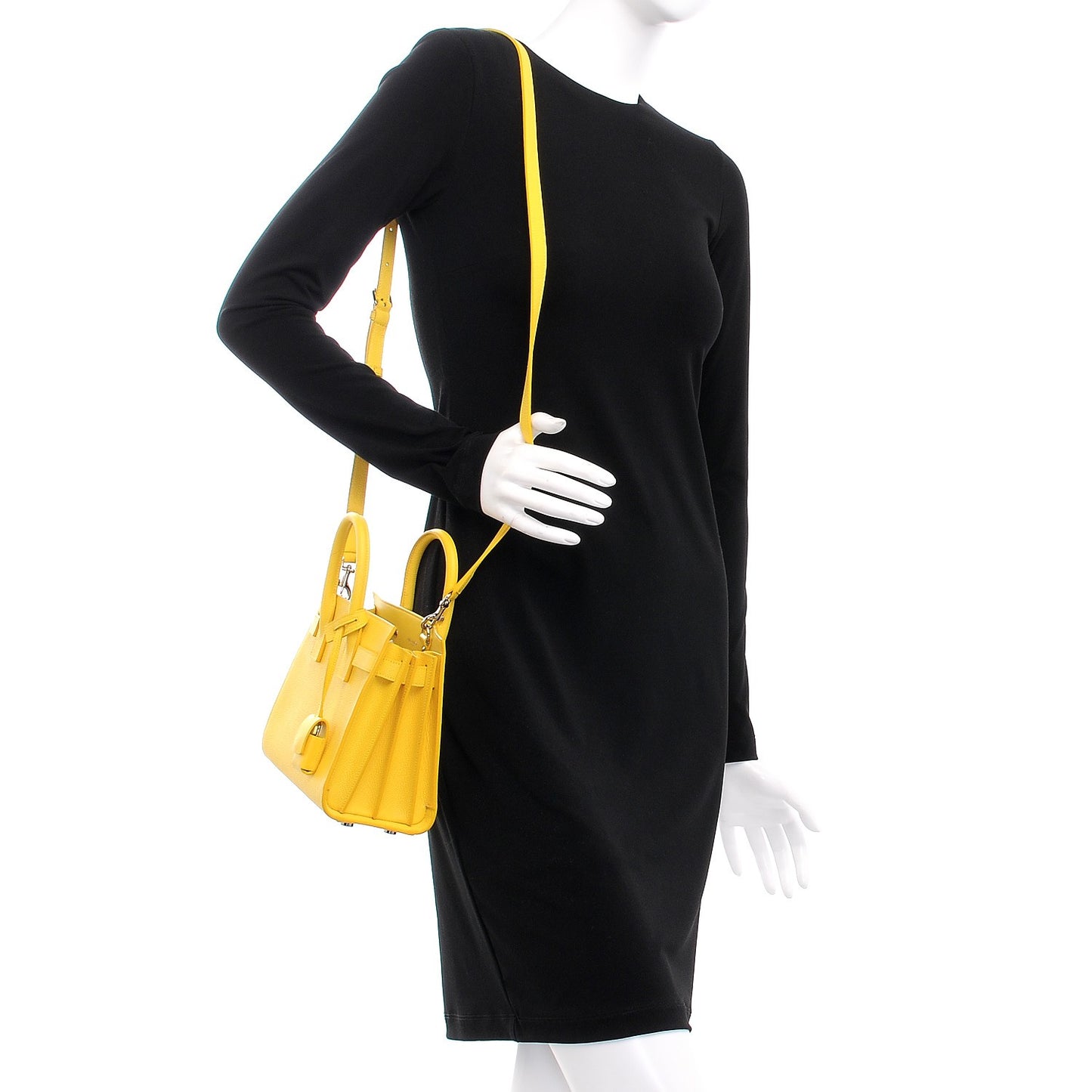 Grained Calfskin Nano Sac De Jour Jaune