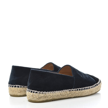 Chanel Velvet CC Espadrilles 36 Dark Navy Black 4 of 16
