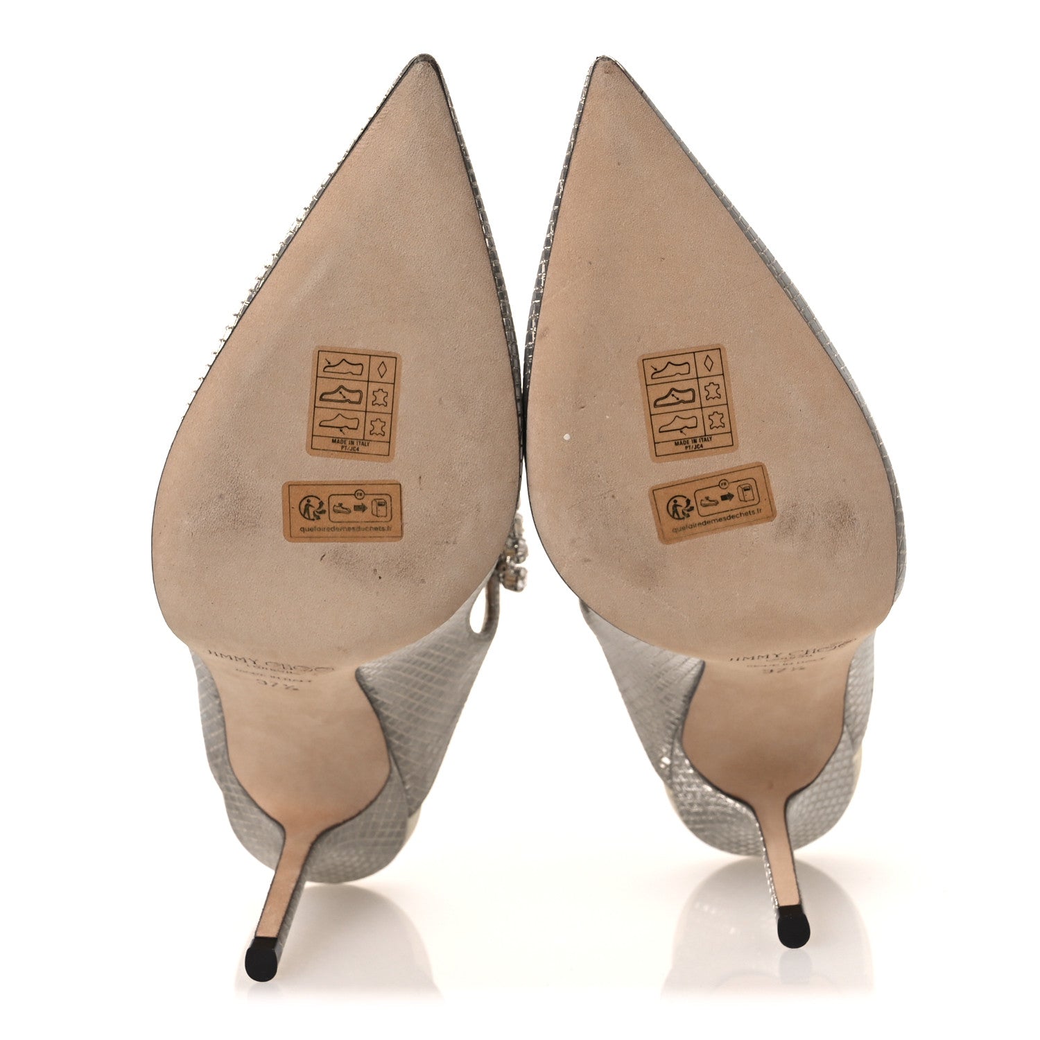 Jimmy Choo Diamond Glitter Fabric Crystal Bing 100 Pumps 37.5 Champagne 7 of 11
