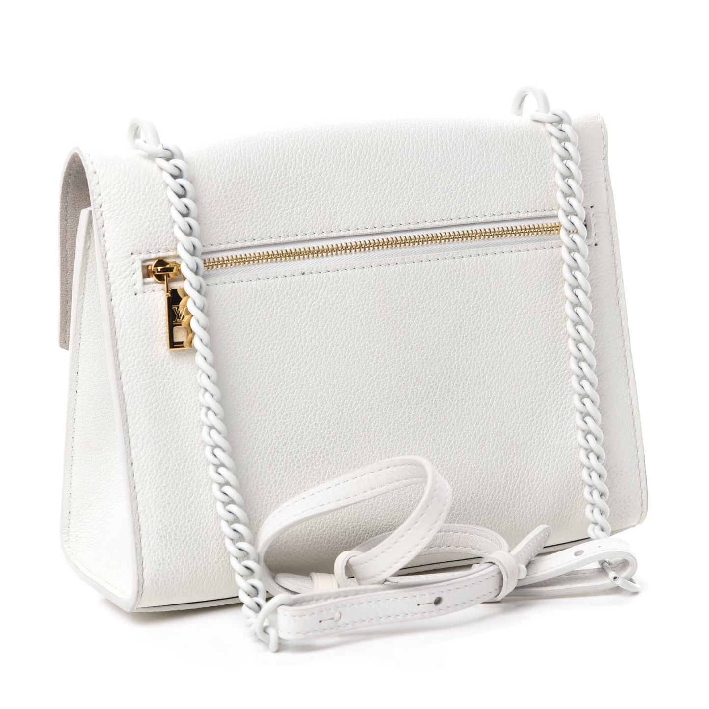Soft Calfskin Mylockme Chain Bag BB White