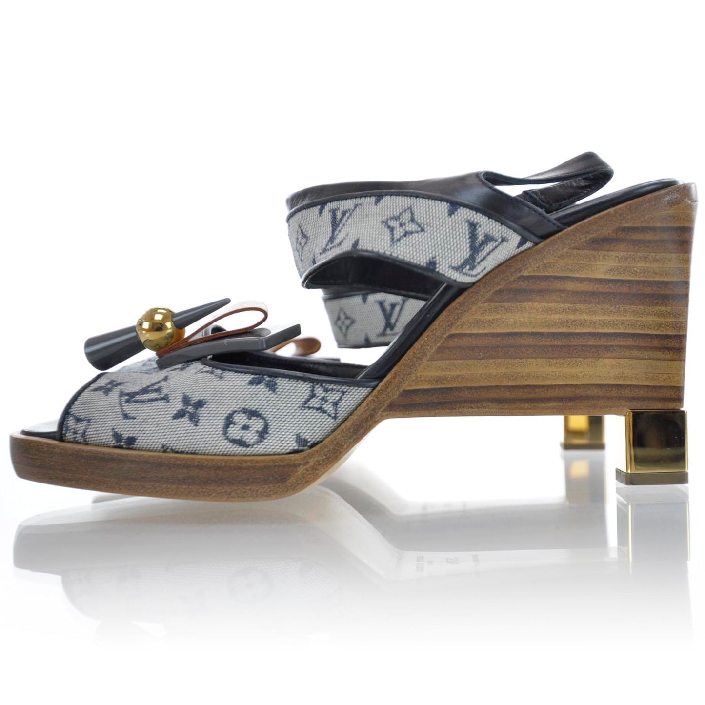 Mini Monogram Wooden Heels 37.5