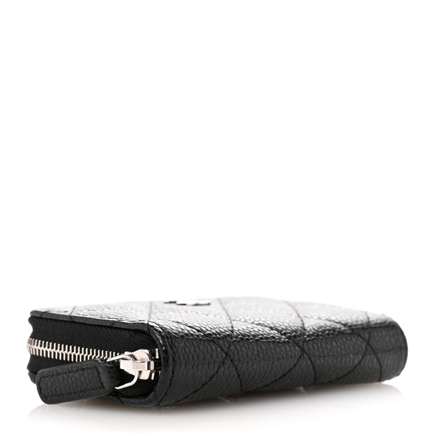 Caviar Quilted Classic Zipped Coin Purse Black