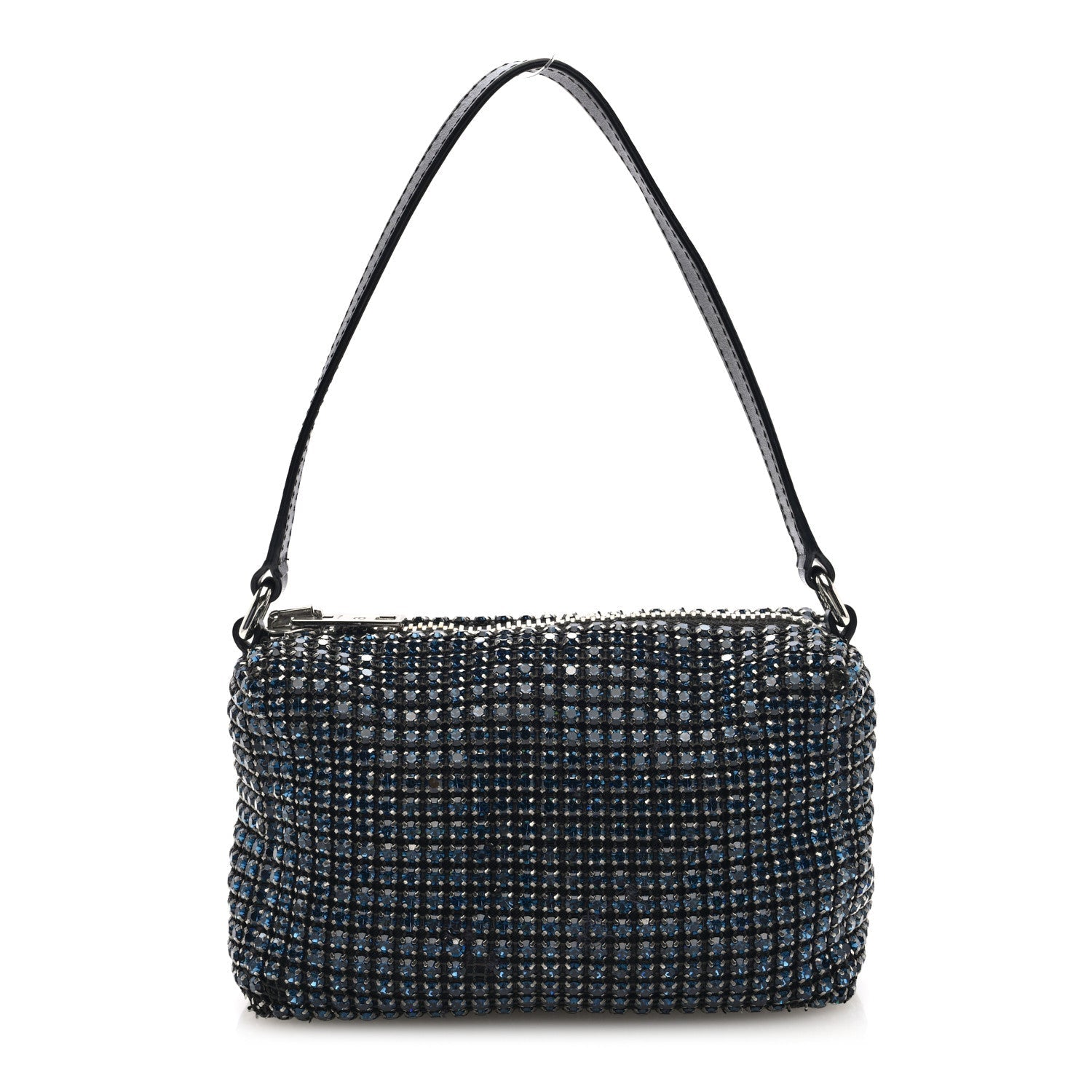 Alexander Wang Mesh Crystal Rhinestone Mini Heiress Pouch Navy 1 of 11