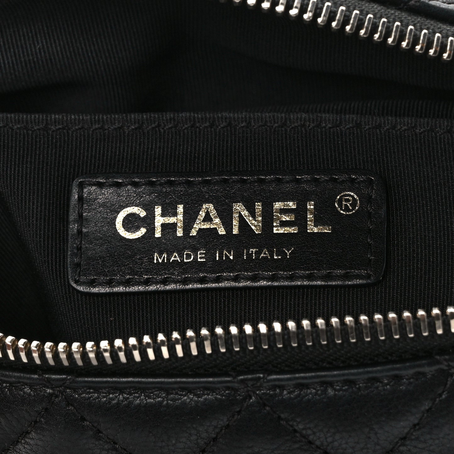 Calfskin Quilted Banane Waist Bag Fanny Pack Black