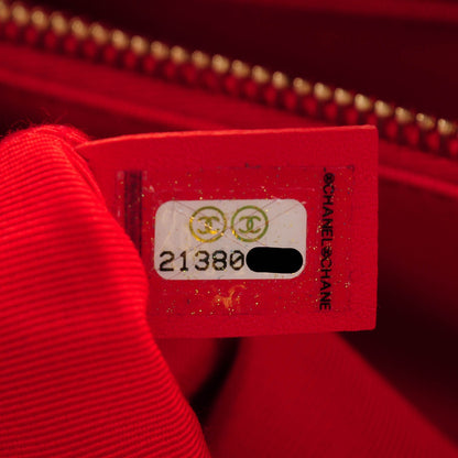 Chanel Lambskin Quilted Boy Shopping Tote Red 7 of 8