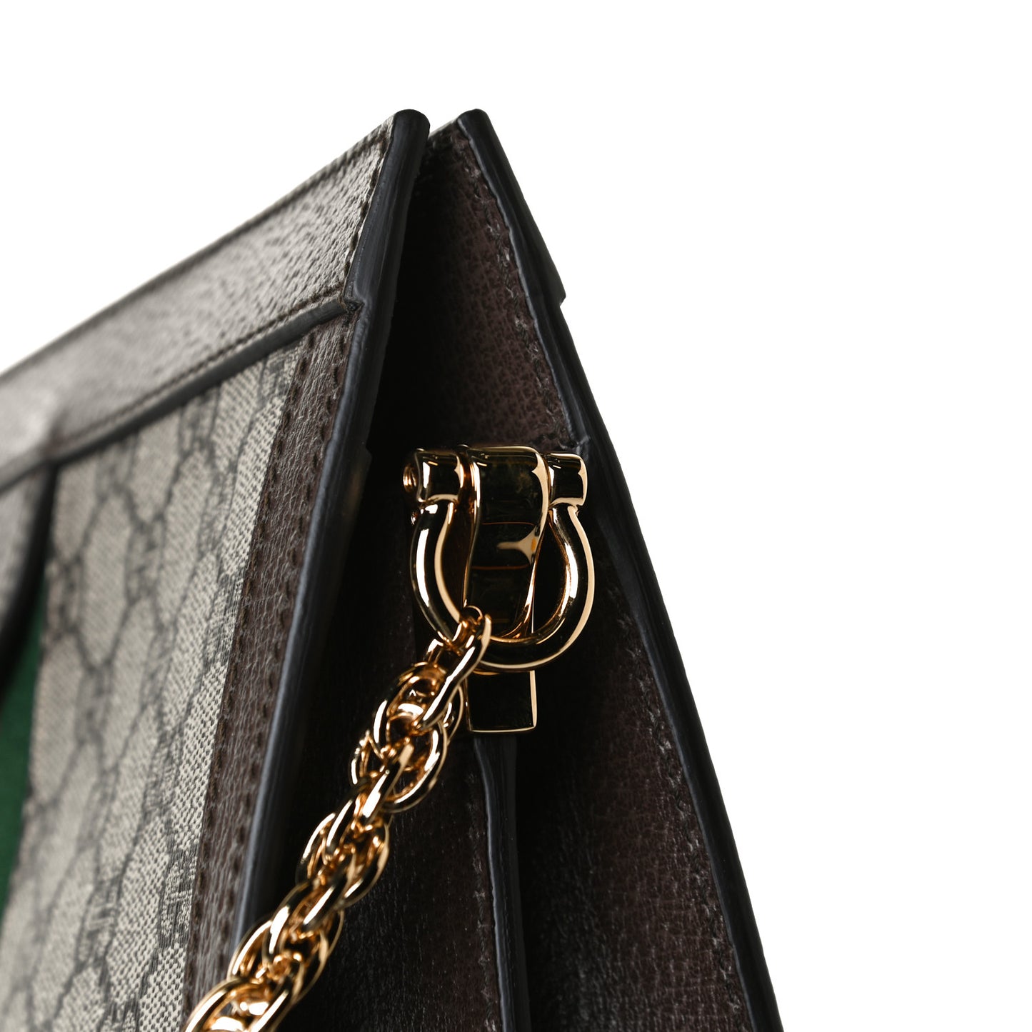 GG Supreme Monogram Web Small Ophidia Chain Shoulder Bag Brown