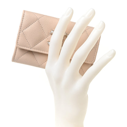 Chanel Caviar Pearl Quilted Coco Candy Flap Card Holder Beige 2 of 10