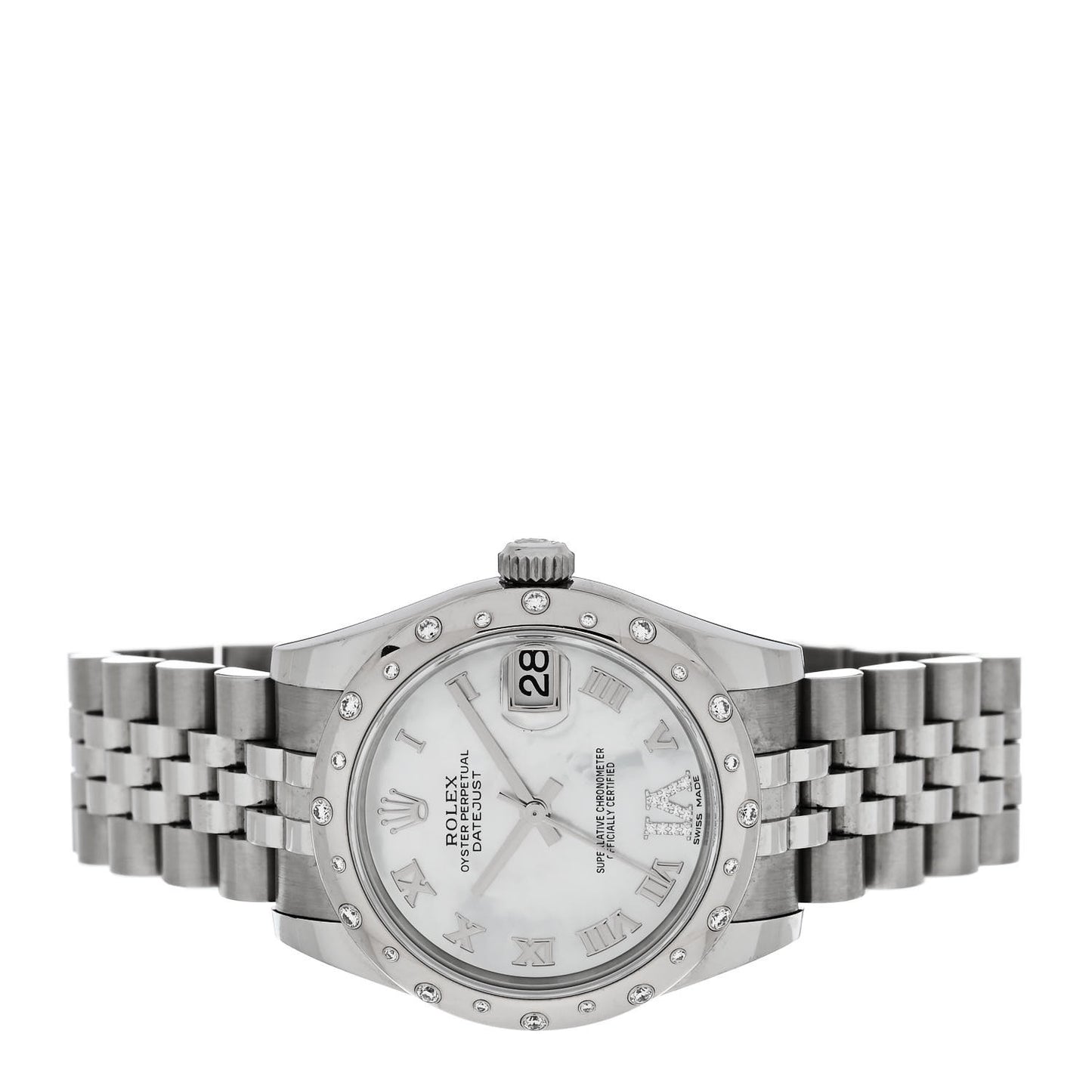 Stainless Steel 18K White Gold Diamond Mother of Pearl 31mm Oyster Perpetual Datejust Watch Roman 178344