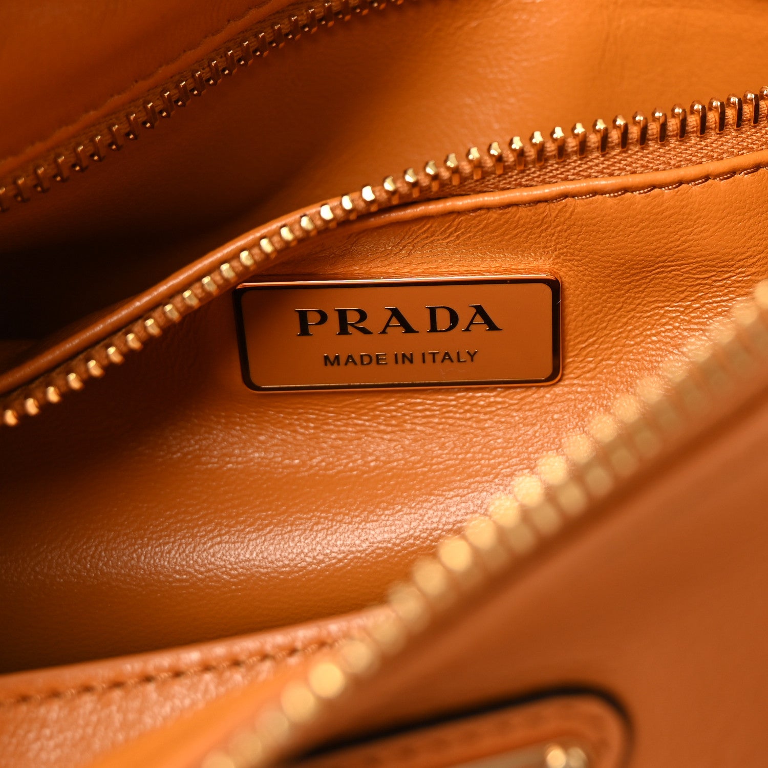 Prada Soft Calfskin Medium Aimee Shoulder Bag Amber 1731870