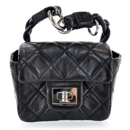 Chanel Quilted Leather 2.55 Ankle Wrist Bag Black 1 of 6