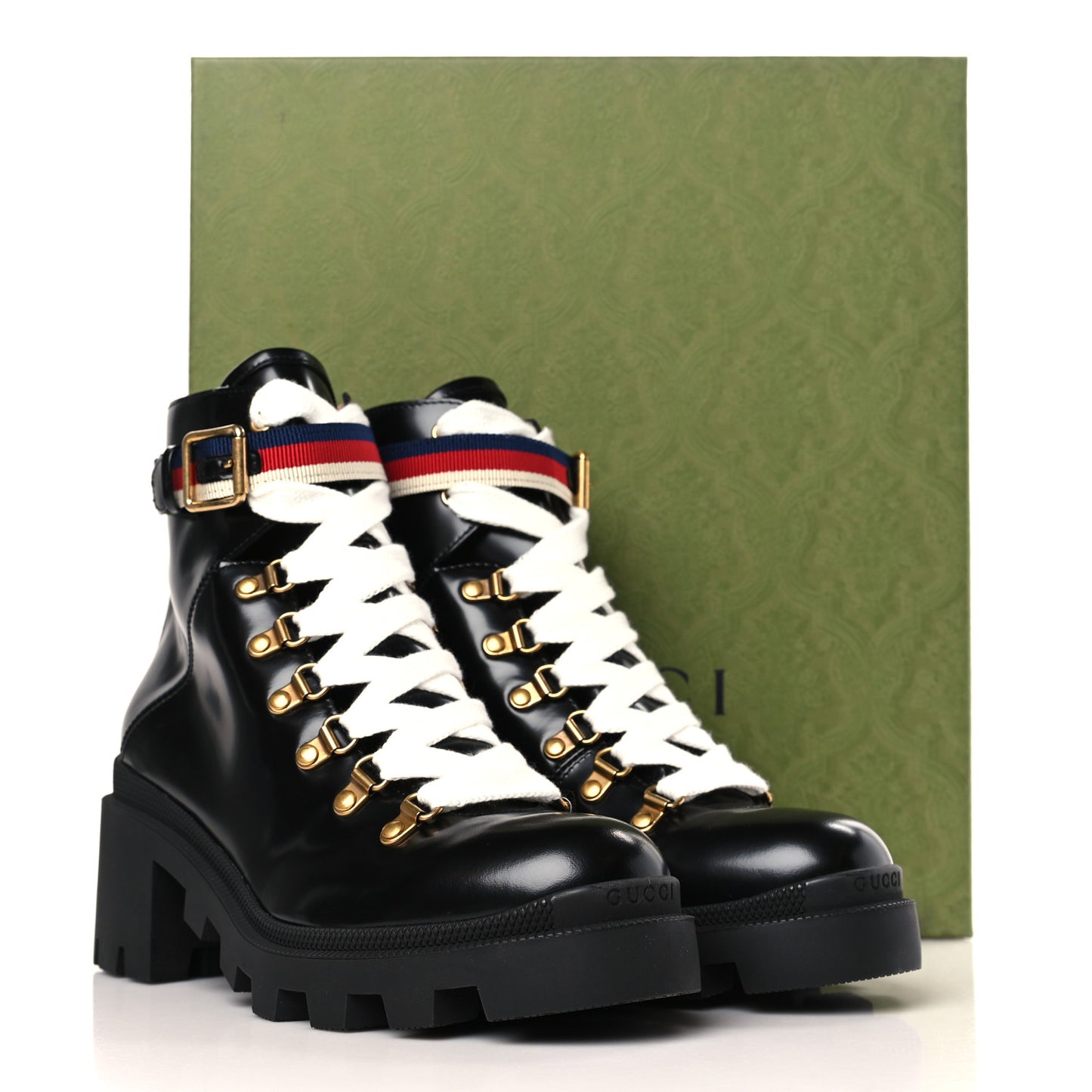 Calfskin Sylvie Web Womens Lace Up Combat Boots 39 Black