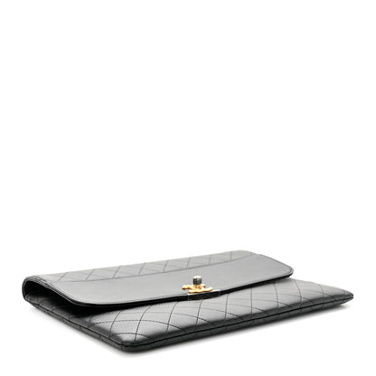 Chanel Lambskin Quilted Sleek And Chic Clutch Black 4 of 8